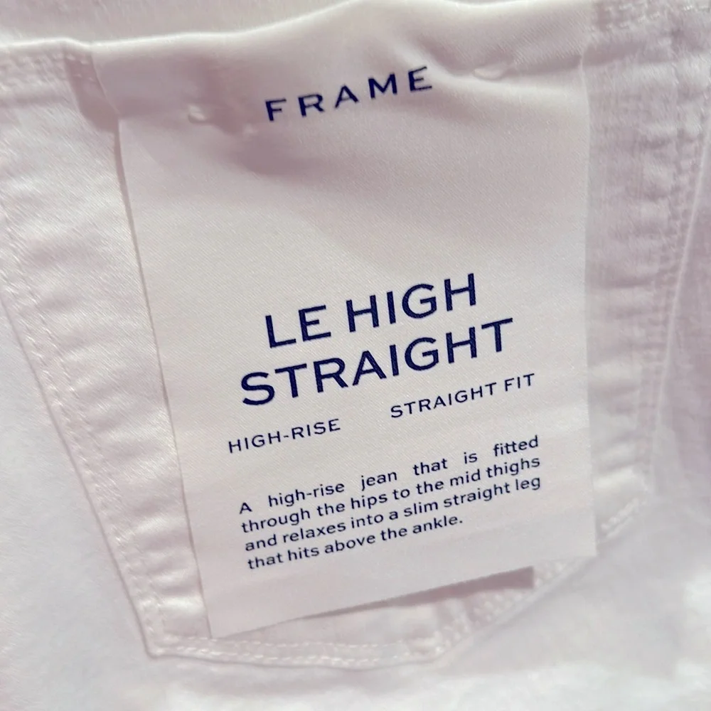 FRAME LE HIGH STRAIGHT HIGH RISE WHITE DISTRESSED DESTRUCTED STRETCHY JEANS 26